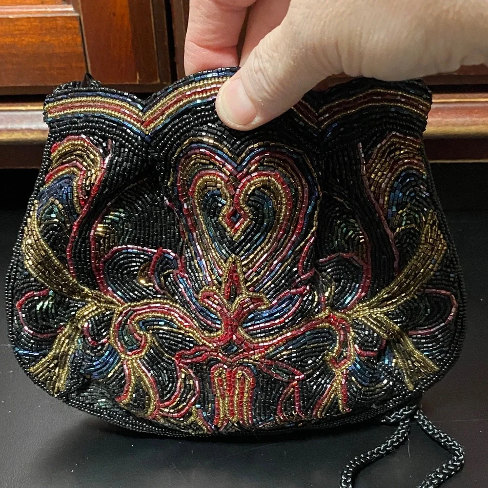 Elegant vintage Carla Marchi Multicolor Beaded Women's evening Bag